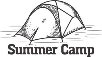 Summer Camp handdrawn logo vector