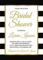 Bridal shower invitation card. Classic bridal party invite. Wedding stationery. Easy to edit vector template for your design projects