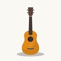 ukelele instrumento de música acústica de cuerda. guitarra pequeña folk hawaii. ilustración vectorial plana vector
