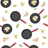 Seamless pattern with fried egg vector