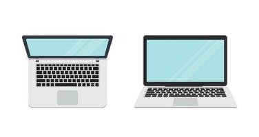 Laptop with blank screen gray color isolated on white background. vector