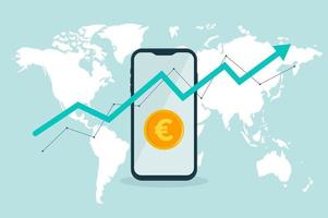 Cash accounts. Dollar growth chart. vector