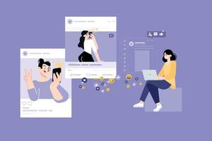 People concept. Vector illustration of social media, influencer, social community, networking, communication for graphic and web design, business presentation and marketing material.