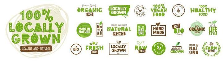 Premium quality organic elements for food market, ecommerce, organic products promotion, restaurant, healthy life. Vector illustration concepts for web design, packaging design, marketing.