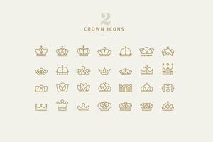 conjunto de iconos de la corona. ilustraciones vectoriales para diseño gráfico, diseño y desarrollo de sitios web y aplicaciones, marketing y redes sociales. vector