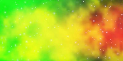 Light Green, Yellow vector texture with beautiful stars.