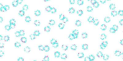 Light blue, red vector background with bubbles.