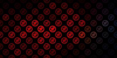 Dark Blue, Red vector backdrop with virus symbols.