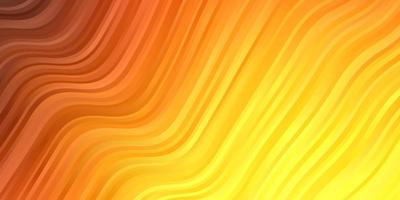 Light Orange vector pattern with curved lines.