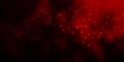 Dark Red vector background with colorful stars.