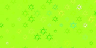 Light green, yellow vector pattern with coronavirus elements.