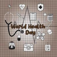World Health Day Outline Doodle