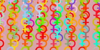 Light Multicolor vector background with woman symbols.