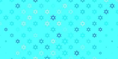 Light blue vector backdrop with virus symbols.