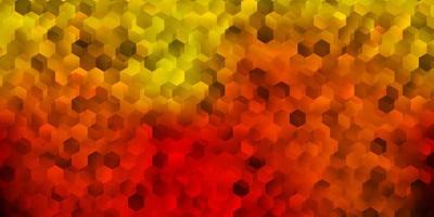 Dark orange vector background with hexagonal shapes.