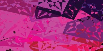 Dark Pink vector backdrop with triangles, lines.