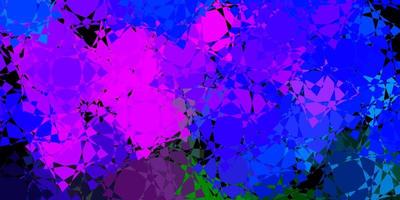 Dark Pink, Blue vector background with polygonal forms.