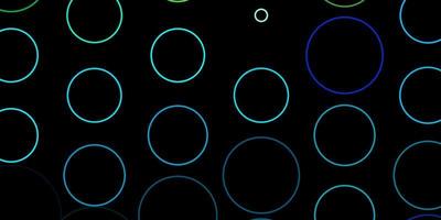 Dark Blue, Green vector background with circles.