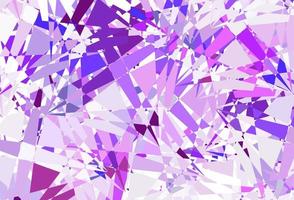 Telón de fondo de vector púrpura claro con triángulos, líneas.