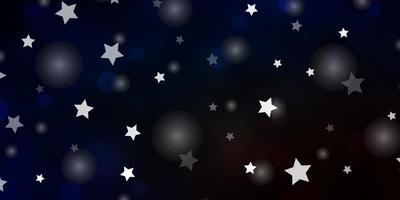 Dark Blue, Yellow vector template with circles, stars.