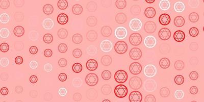 Light Red vector background with occult symbols.