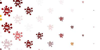 Light red, yellow vector template with flu signs.