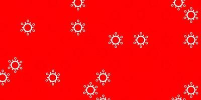 Fondo de vector rojo, amarillo claro con símbolos de virus.