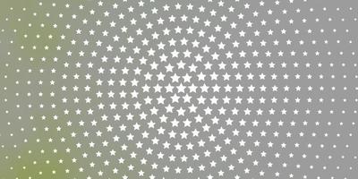 Light Green vector background with colorful stars.