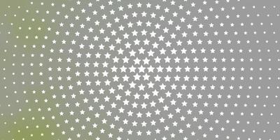 Light Green vector background with colorful stars.