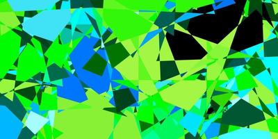 Dark Blue, Green vector backdrop with triangles, lines.