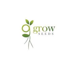 Fresh letter g seed grow logo design,grow green color seeds logo design vector