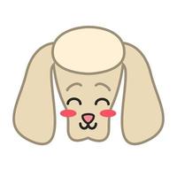 Poodle cute kawaii vector character. Dog with smiling muzzle. Flushed domestic doggie. Animal with smiling eyes. Funny emoji, sticker, emoticon. Isolated cartoon color illustration