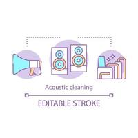 Acoustic cleaning concept icon. Cleanup method idea thin line illustration. Loudspeaker. Generating sound waves. Material handling, storage systems. Vector isolated outline drawing. Editable stroke
