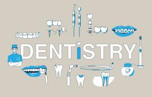 composición de texto plano de odontología vector