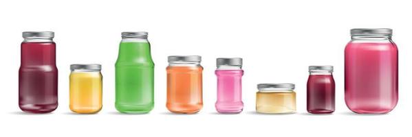 Color Glass Jars Set vector