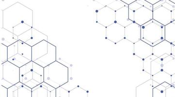 elementos de hexágonos. onda de líneas de fondo de negocio. conexión global con diseño de líneas y puntos vector