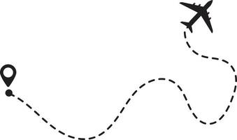 trayectoria del avión en forma de línea punteada vector