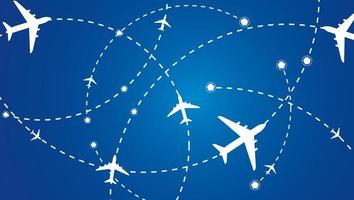 Airplane routes. pin map marker. airplane flying in the sky vector