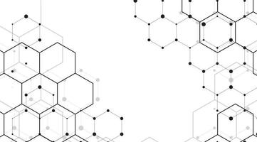 hexagons elements. business background lines wave. global connection with lines vector