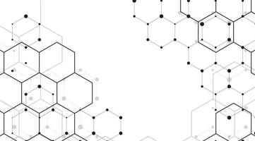 elementos de hexágonos. onda de líneas de fondo de negocio. conexión global con líneas vector