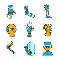 Body Augmentation Icons Set vector