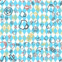 Oktoberfest Seamless Pattern. Colorful Beer Festival Ornament. Vector