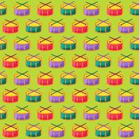 Color Music Drum Isolated Green Background Pattern vector