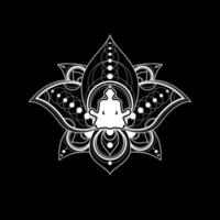 Lotus Yoga Logo Template Female Zen Meditation vector