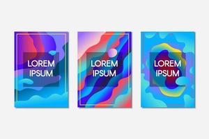 Abstract glowing fluid banner set vector