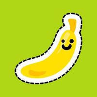 Smiling banana cartoon kawaii character vector