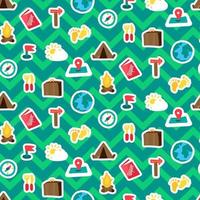 Vacation travel stickers seamless pattern vector