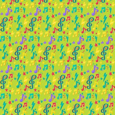 Colorful Design Musical Note Flat Seamless Pattern