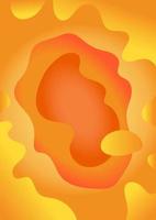 Abstract fluid shapes orange background vector