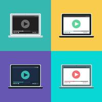 Web Template of Notebook Video Form vector